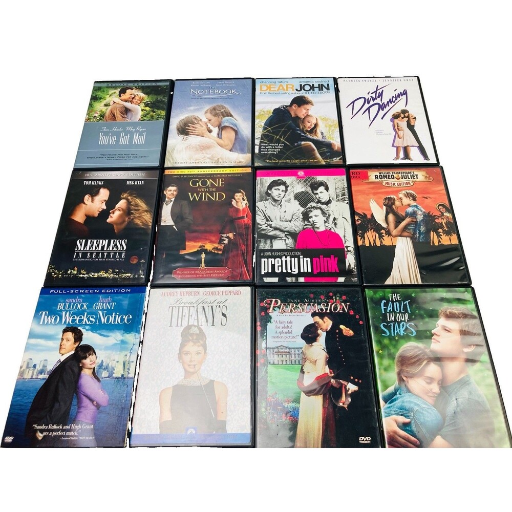 12 DVD Lot Romantic Movies Dirty Dancing, The Notebook, Romeo & Juliet...Romance